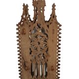 Carved wooden altar chapel shape with virgin al child h 58 cm religion