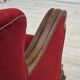 1950s, Danish relax armchair, furniture velour, carved oak wood.
