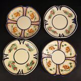 4 Quimper earthenware saucers or plates