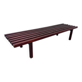 Banc table basse en lattes de wengé en bois moderniste du milieu du siècle par Gijs Bakker pour Castelijn, années 1970.