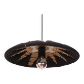 Natural Abaca Lighting 40 cm, Wicker Pendant Light, Light Fixture