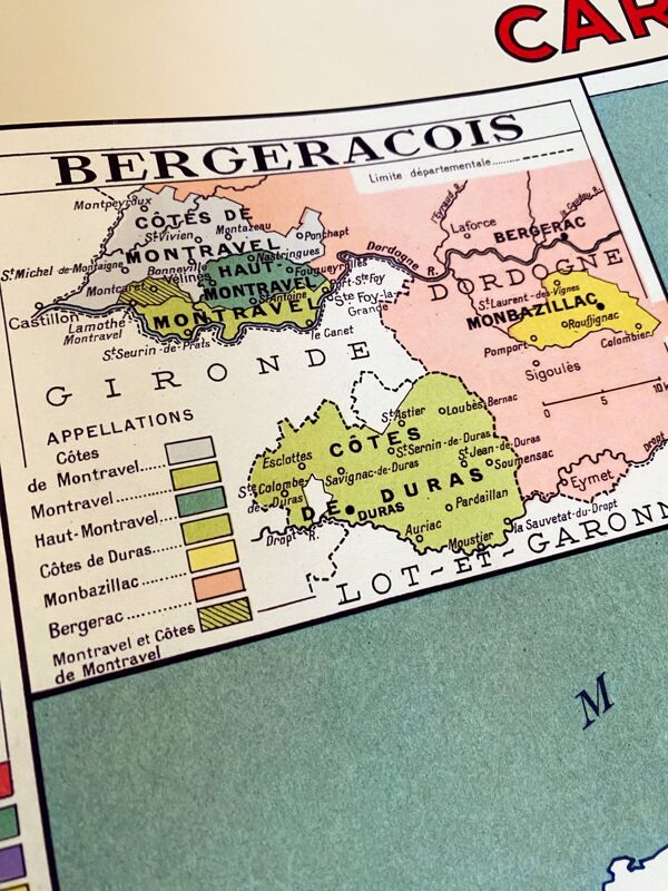 Carte de la France vinicole en 1949