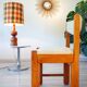 Chair in elm and wool, 1980s.