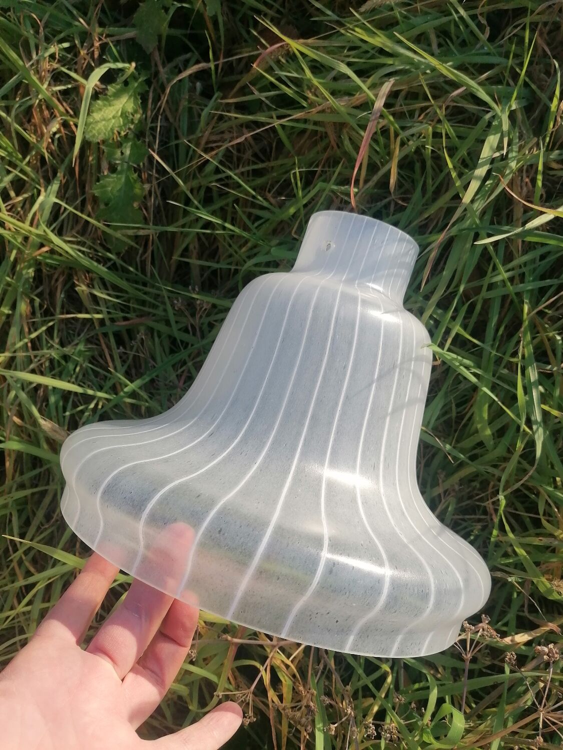 White striped glass pendant lampshade
