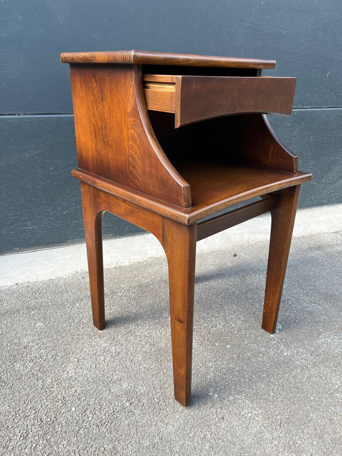 Wooden bedside table with drawer