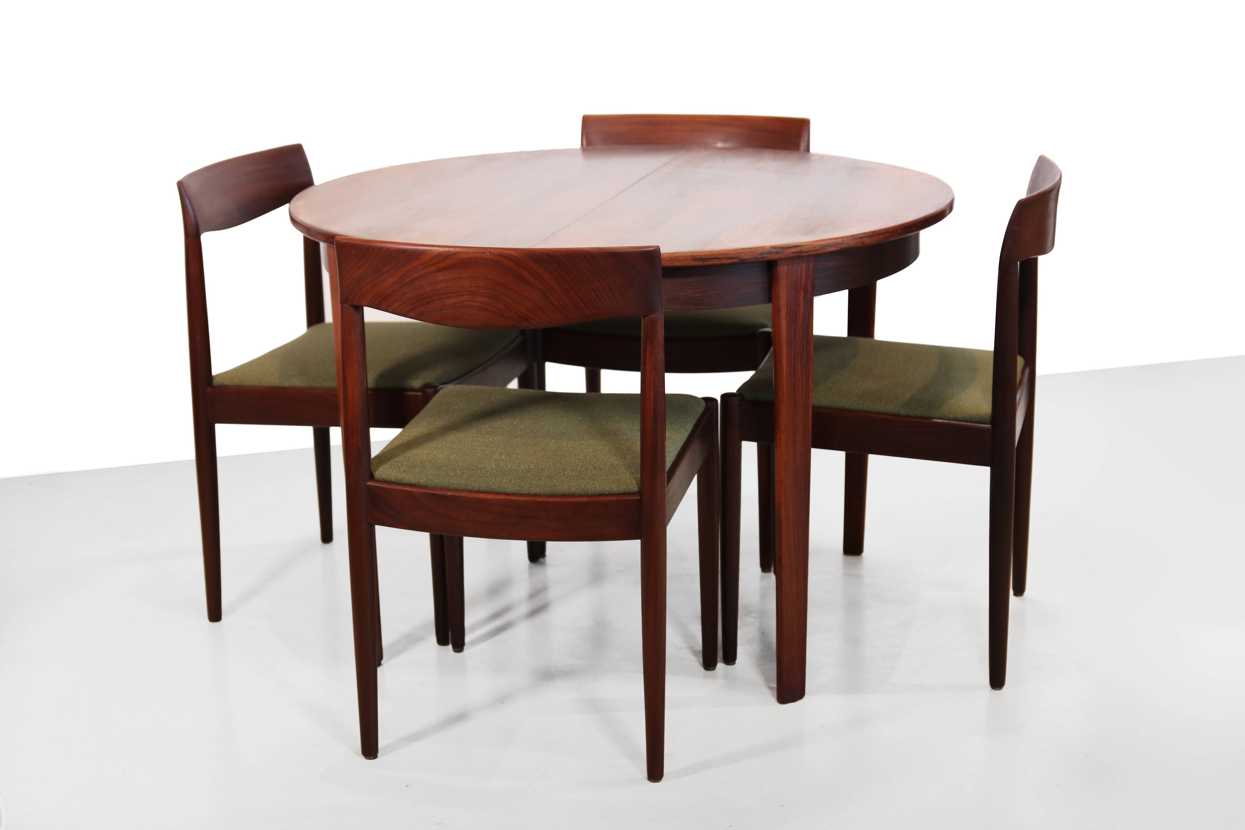 Round Rosewood Omann Jun dining room table, 1960's