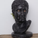 Greek head in waxed black plaster