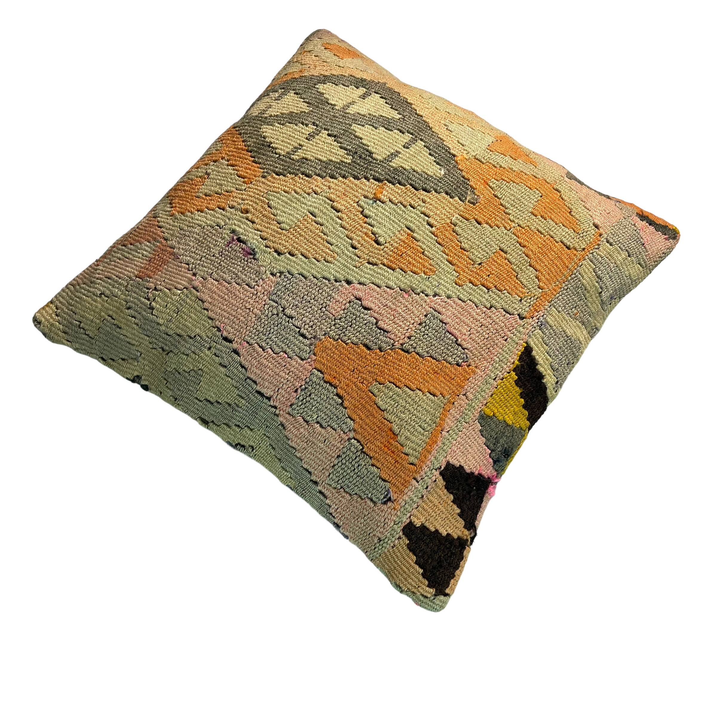 Housse de coussin Kilim turc vintage, 45 x 45 cm