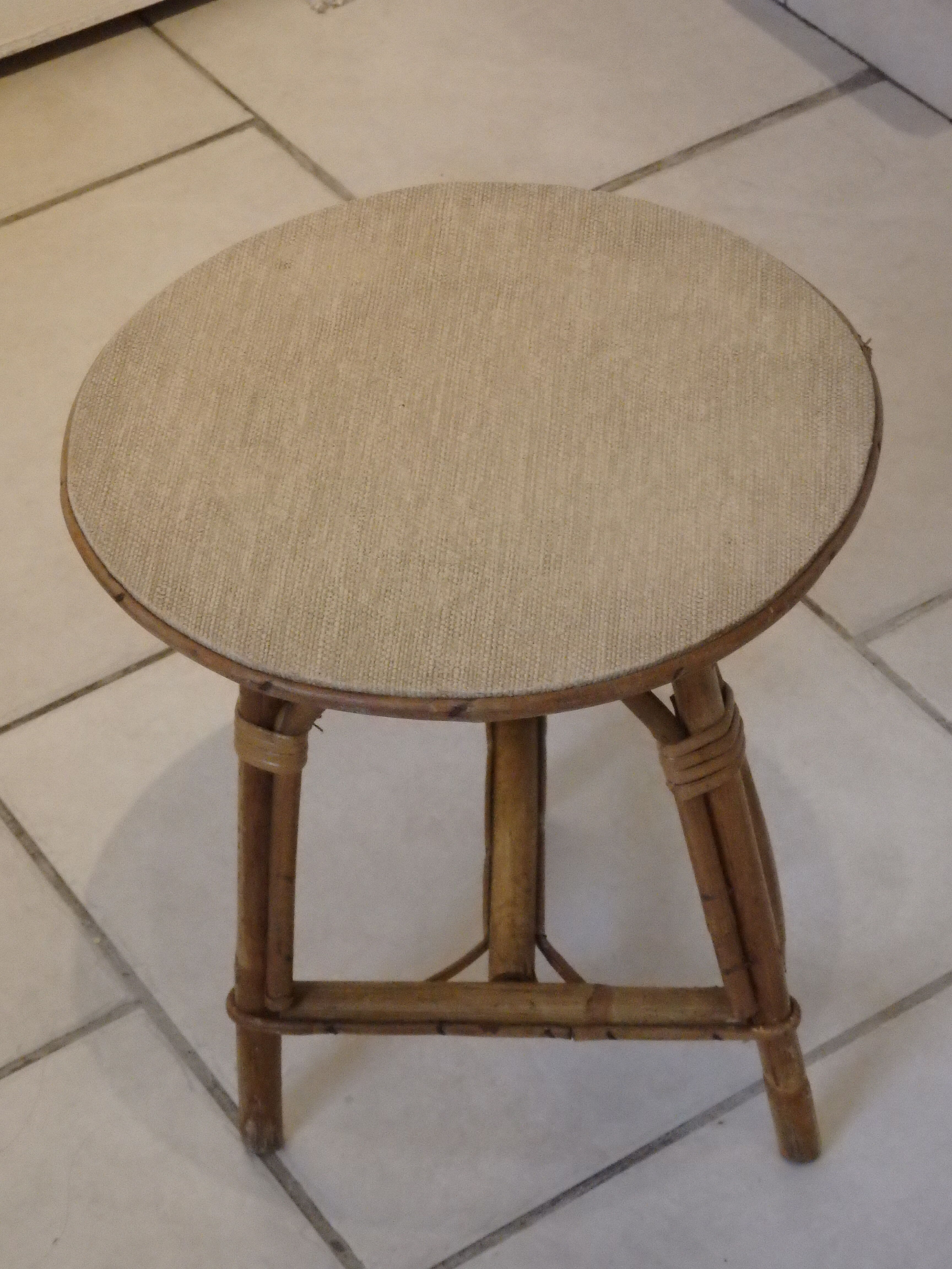 Side table vintage rattan
