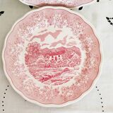 2 Italian English porcelain dinner plates: Swiss Landscape