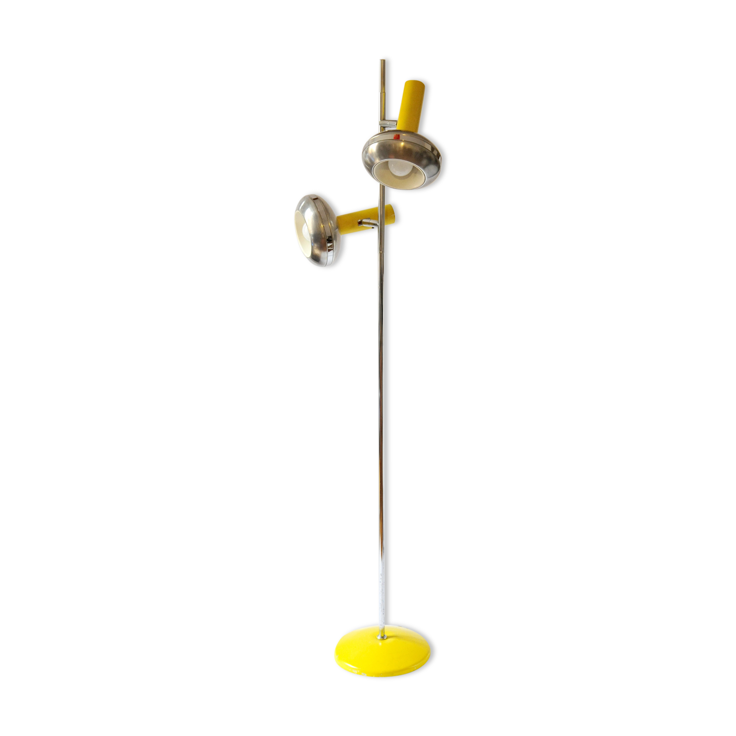 OMI lamppost in brushed aluminium and chrome dating back to the 1970s