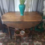 Table à rabats volets rallonges bois ronde ovale 1900