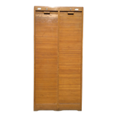 Office storage with sliding curtain