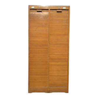 Office storage with sliding curtain