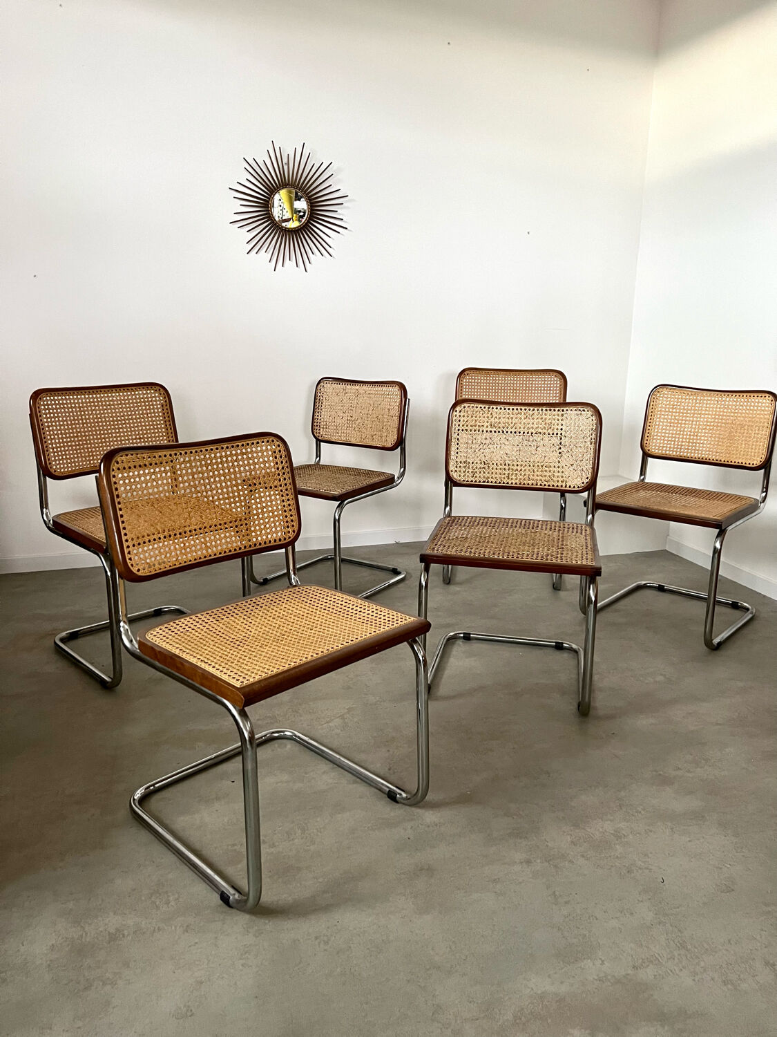 Lot de 6 chaises Cesca B32 Marcel Breuer, 1970