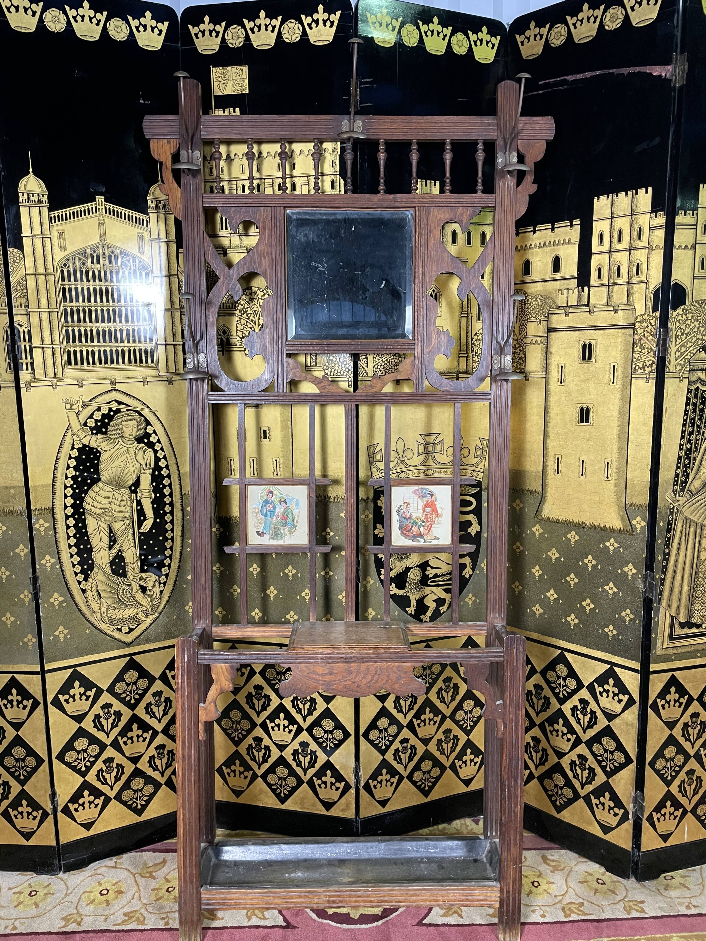 Vestiaire, porte-manteau chêne 1950