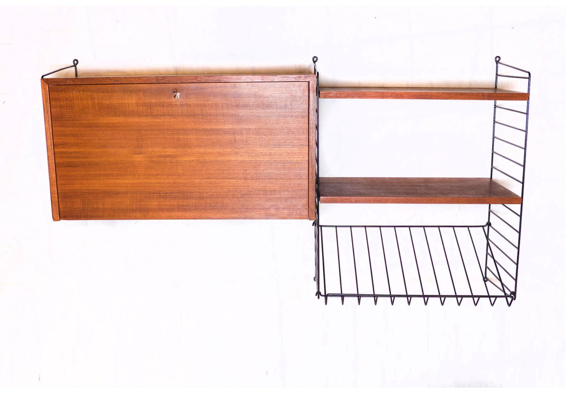 Recipient teak shelf - magazine holder by Kajsa - Nils "Nisse" Strinning for String 1960s