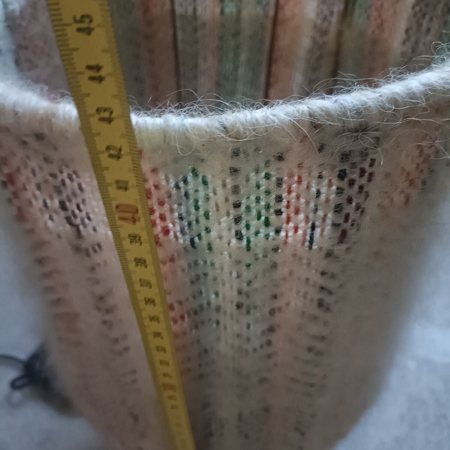 Ceramic and wool lamp, signature