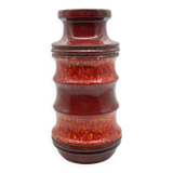 Red vase pagoda ceramic w. germany 266-28/space age vintage, 1970s