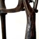 Brutalist fireplace kit in vintage wrought iron from the 60s / 70s