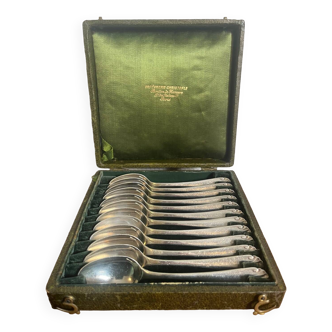 Box of small silversmith spoons Christofle Paris