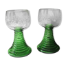 Set of 2 beautifull german wine glasses - rhine wine, vintage from the 1960s