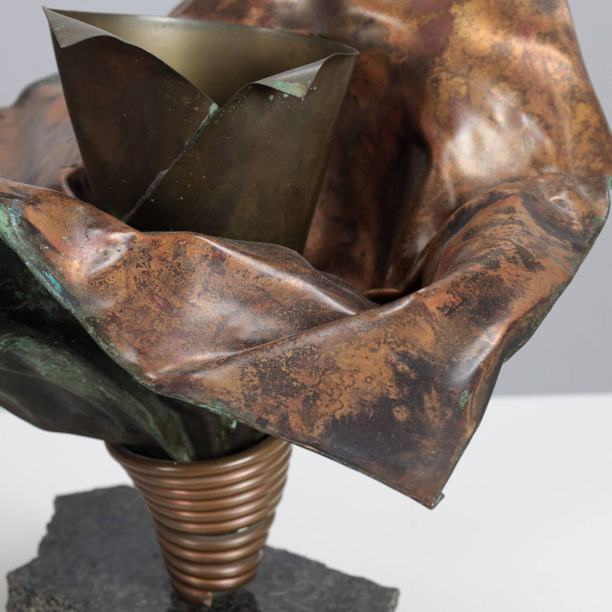 Sculptural copper vase by Bart van Bekhoven, Netherlands, 1980s