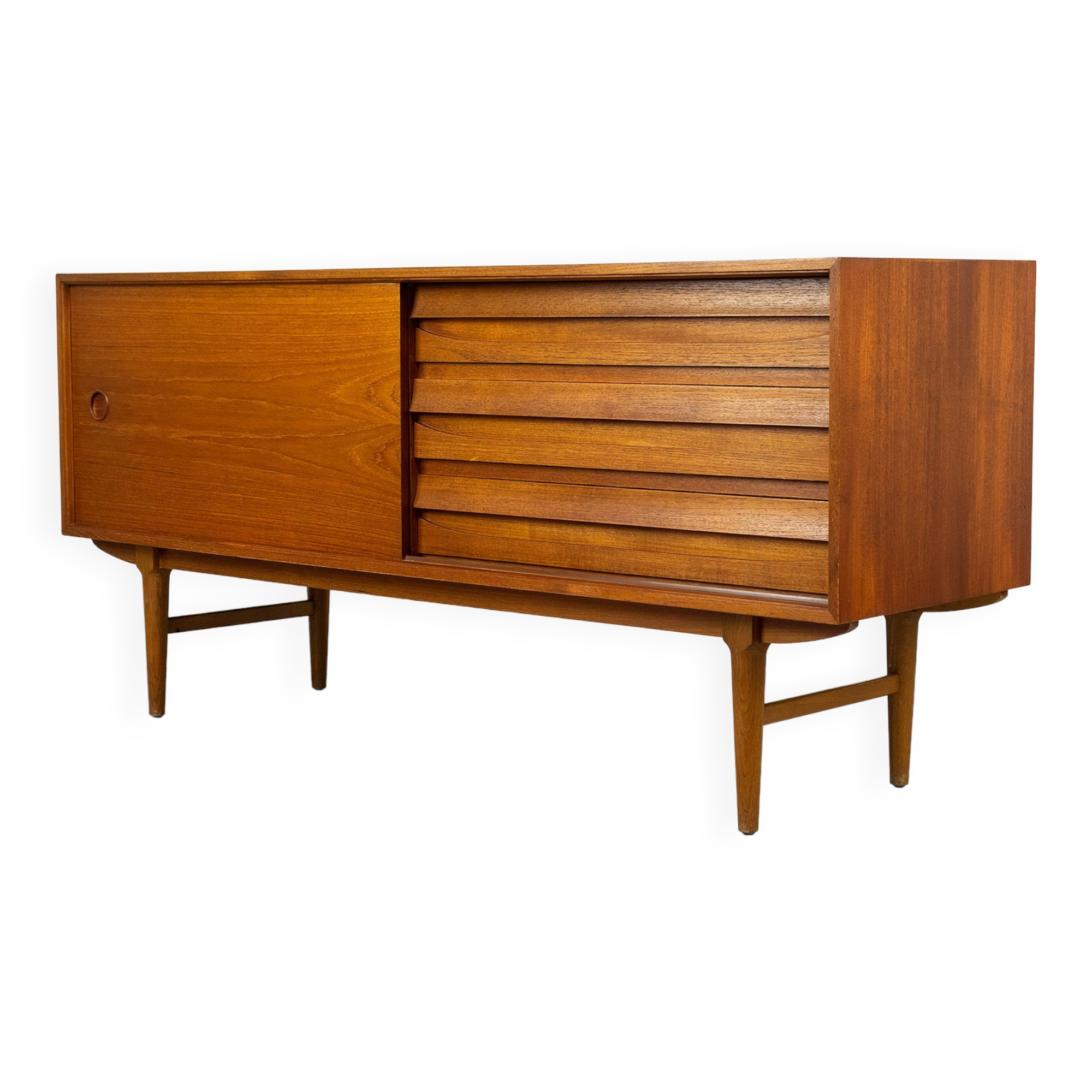 Vintage Sideboard in Teak with sliding door and drawers, 1960s
