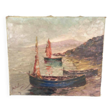 Breton school from the beginning of the 20th century oil on canvas signed a delanoy