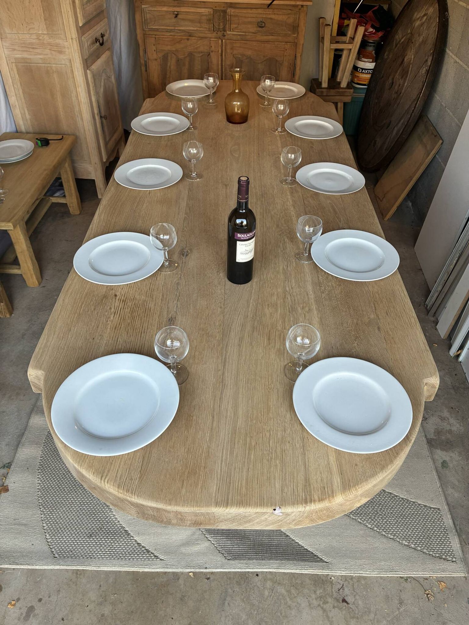 Table de monastère en chêne massif 