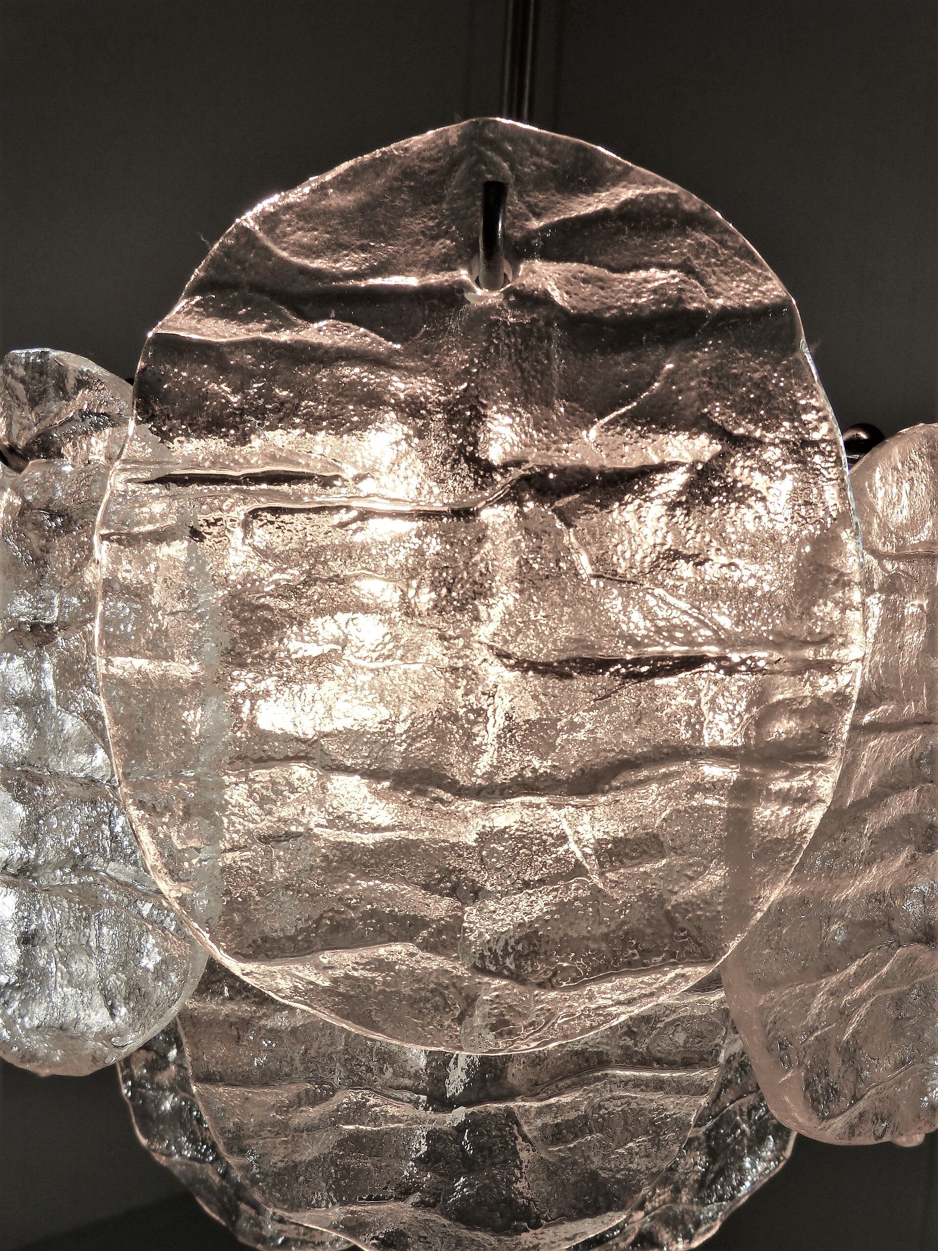 Kalmar candlestick with ice glass discs 1960's