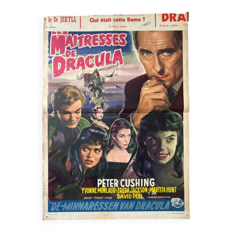 Affiche cinéma originale "Les Maitresses de Dracula" Peter Cushing 36x51cm 1960
