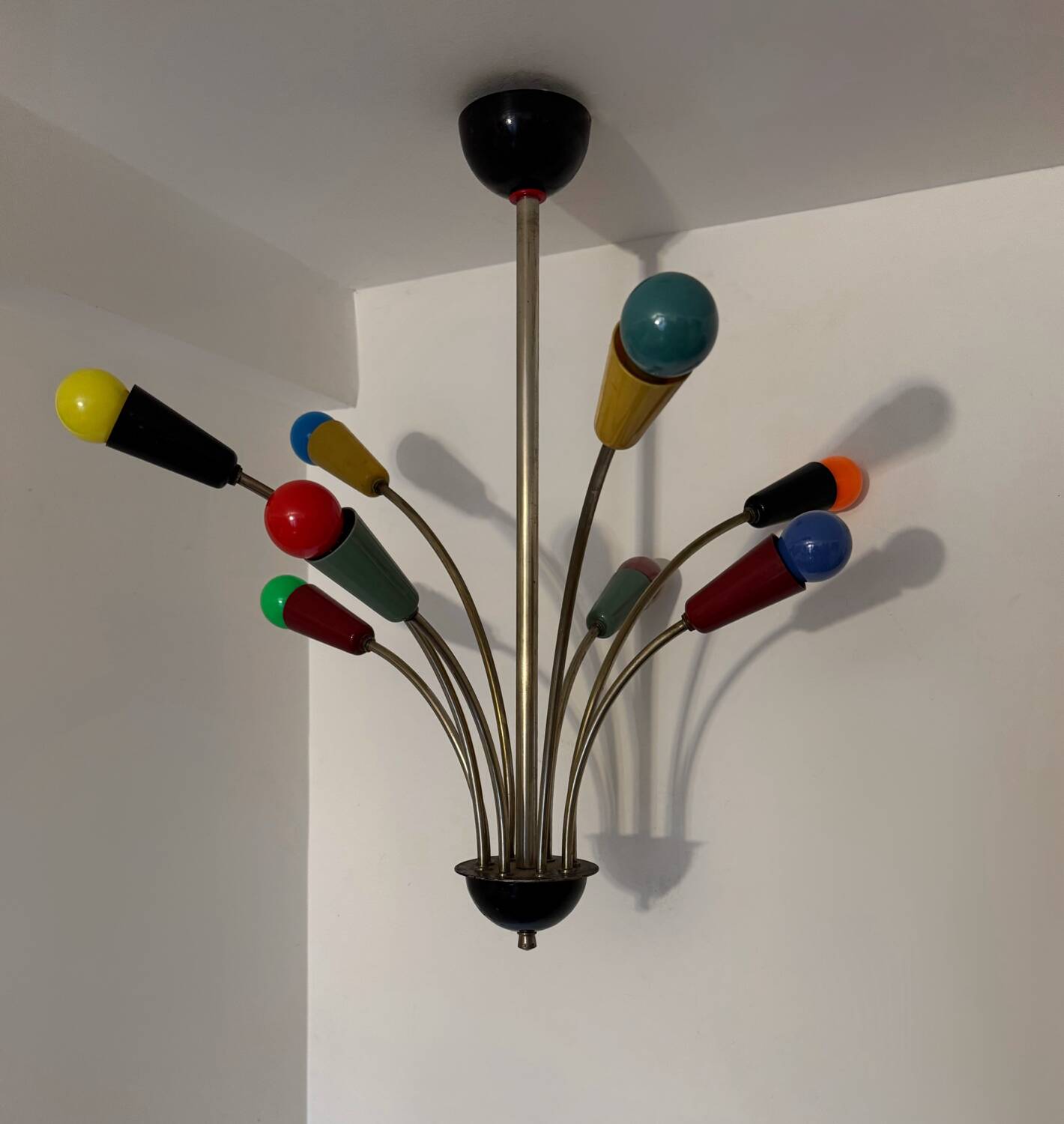 Multicoloured Sputnik chandelier from the 1960s.