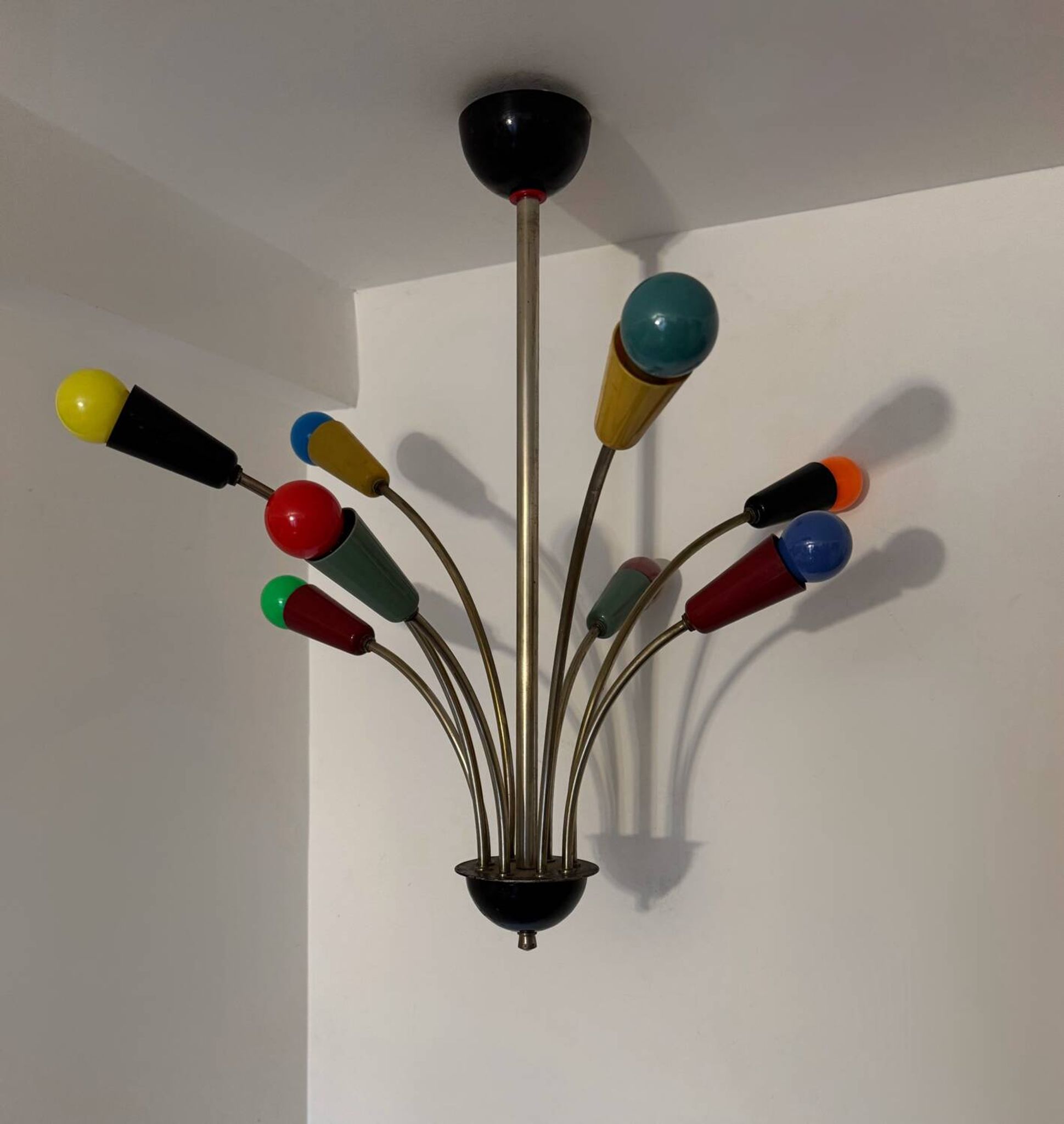 Multicoloured Sputnik chandelier from the 1960s.