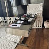 Willy rizzo , vers 1970 rare bureau à double tiroirs