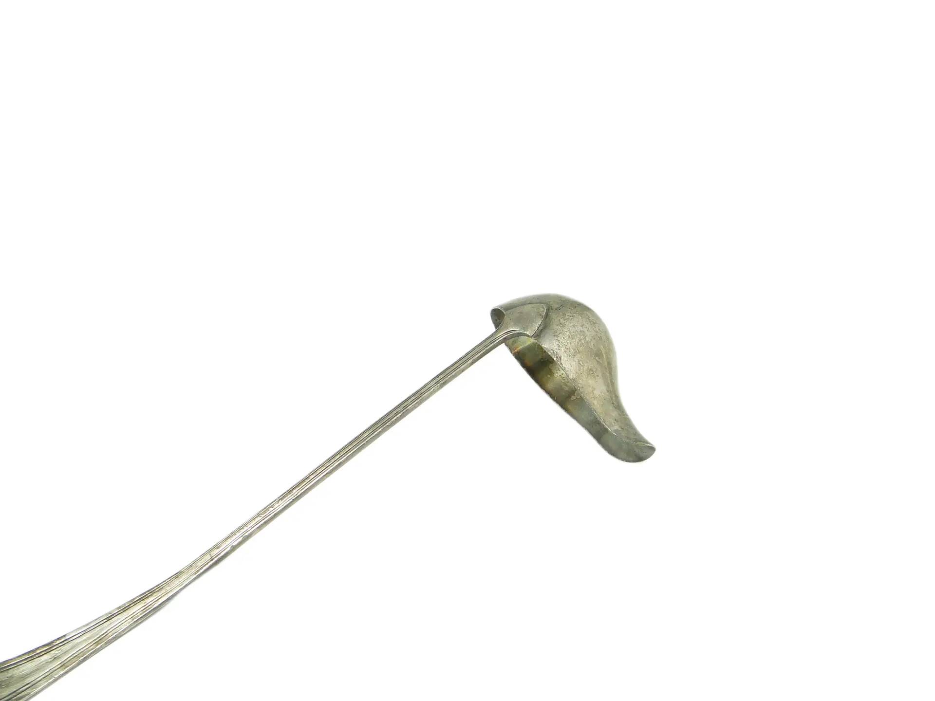 Soup ladle, Scandinavian functionalism, silver-plated brass, Denmark, early 20th century