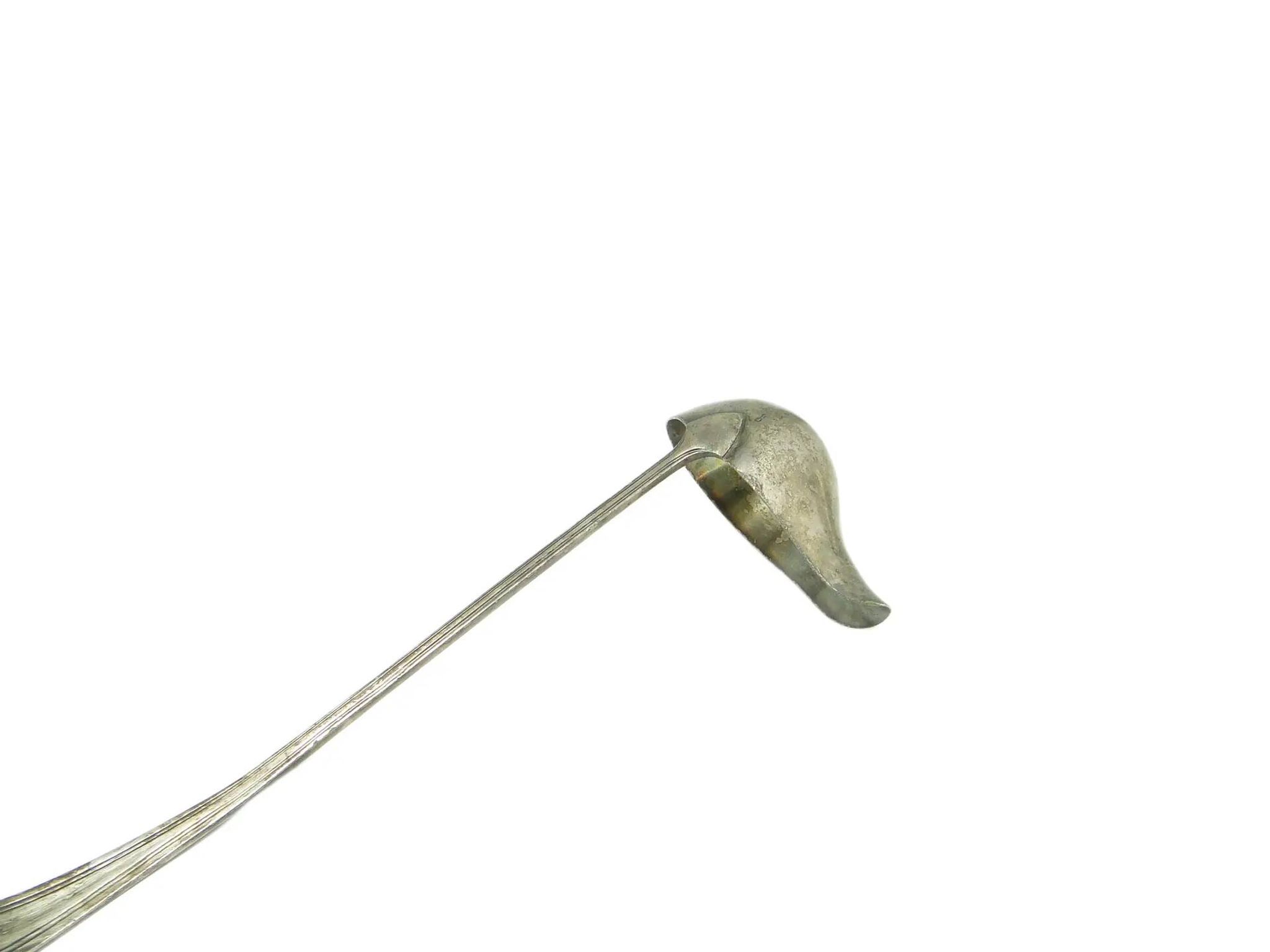 Soup ladle, Scandinavian functionalism, silver-plated brass, Denmark, early 20th century