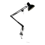Large black architect lamp 1980 Unilux