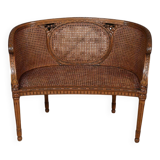 Louis XVI style walnut basket bench – 2nd part of the 19th century
