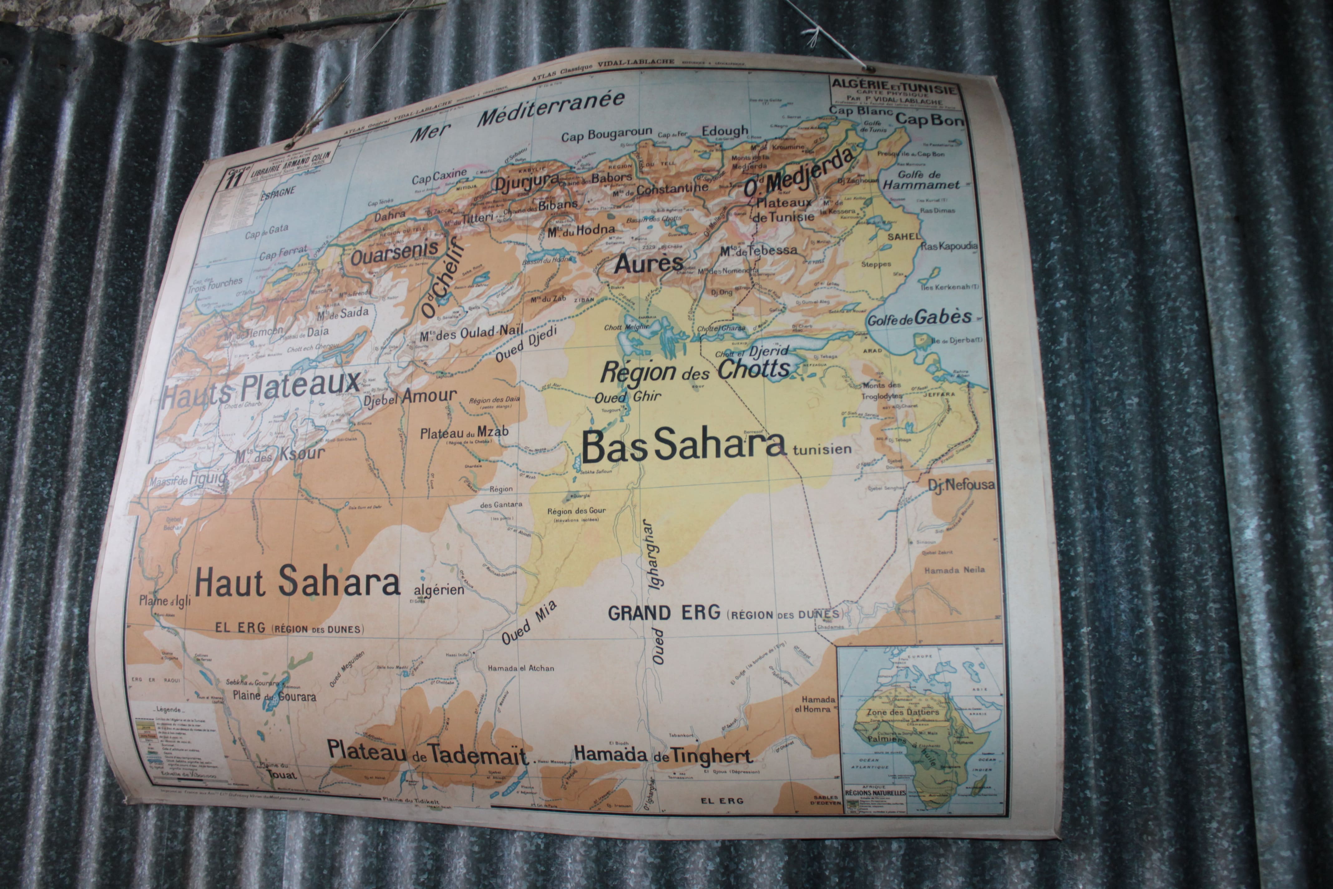 School map Vidal 11 bis Algeria and Tunisia