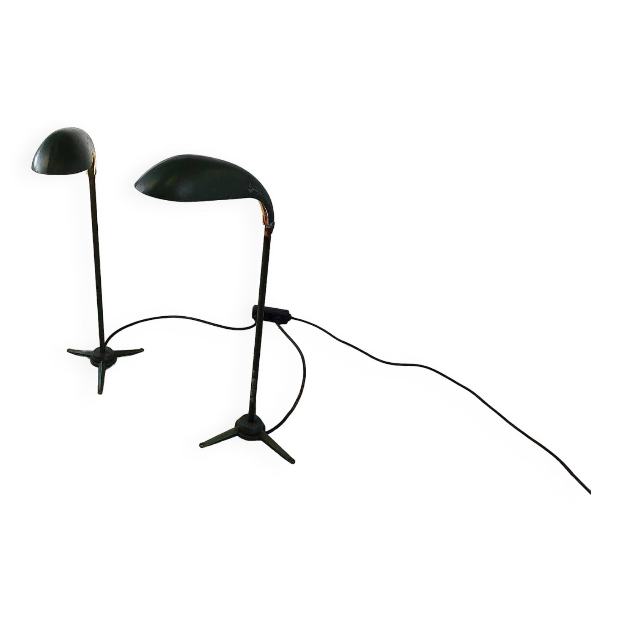 Pair of vintage metal floor lamps, 1970s