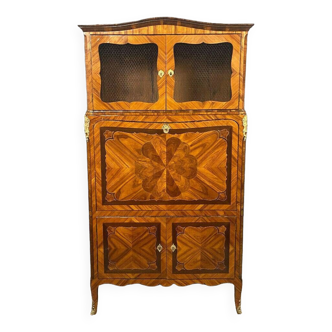 In the spirit of Thomas Hache: Louis XV period Guillotine secretary in marquetry