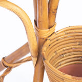 Rattan and bamboo plant holder
