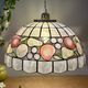 Vintage mother-of-pearl and brass pendant lampshade with fruit decorations