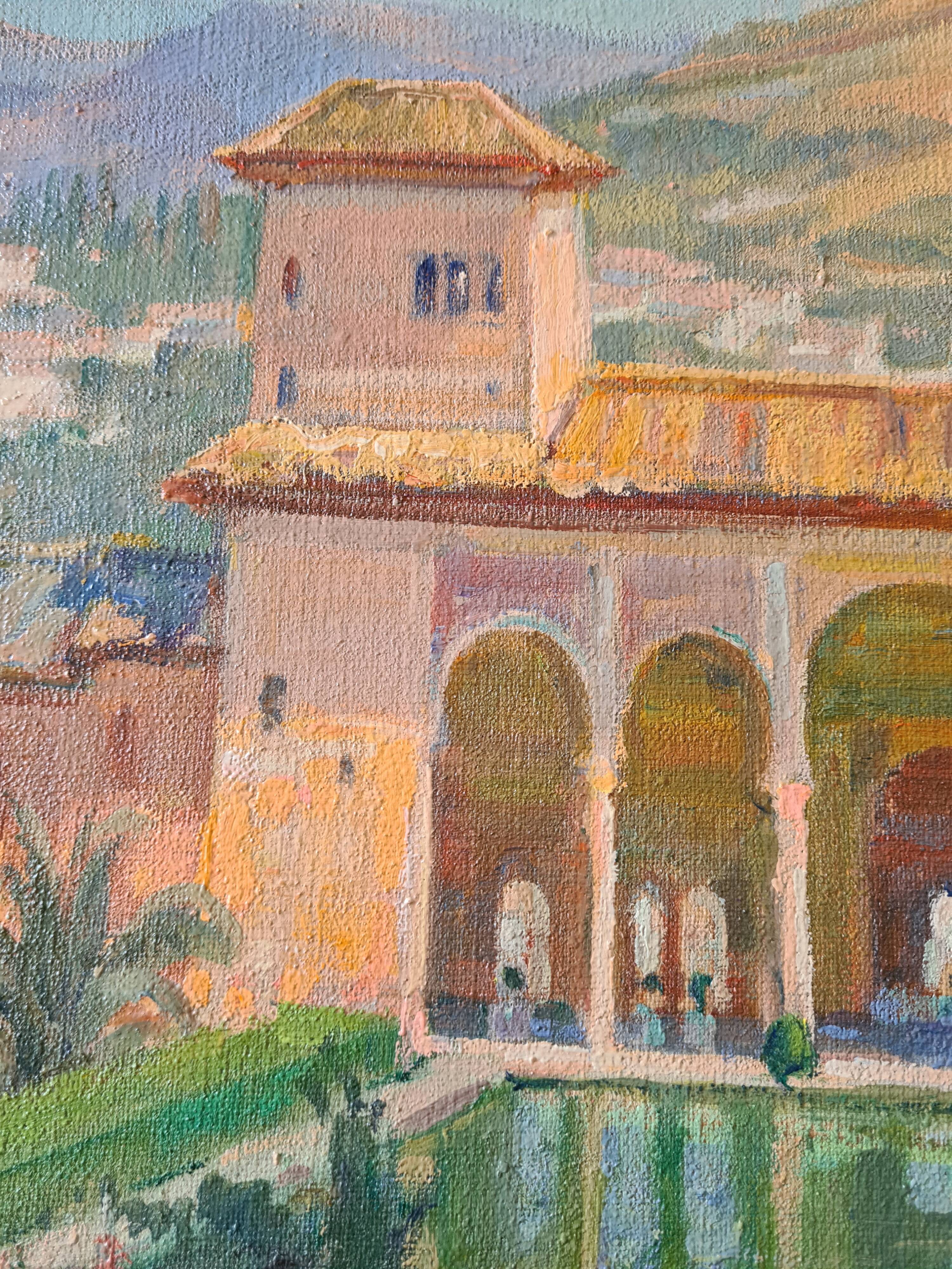 The alhambra of Granada oil by Marguerite Portier