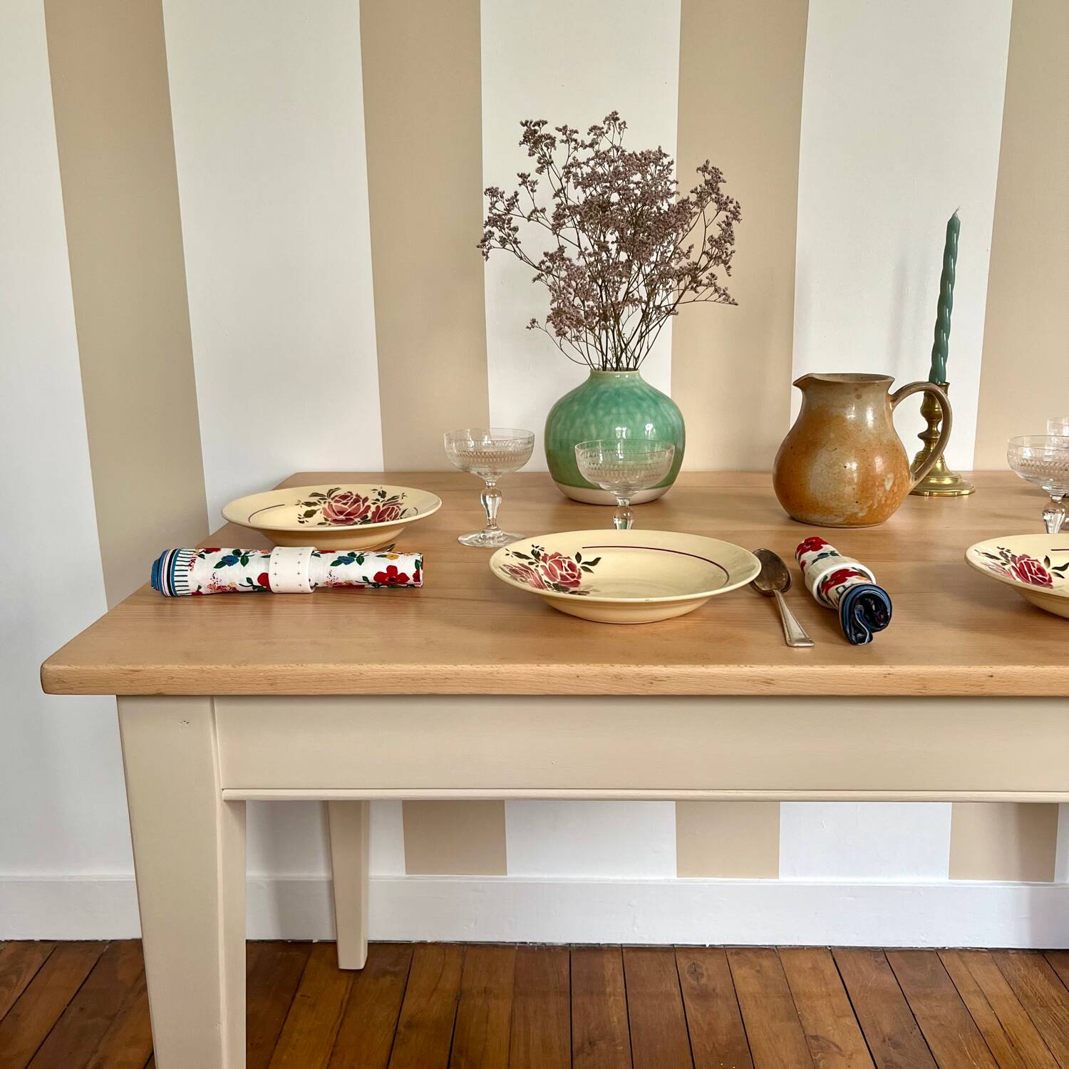 Solid wood dining table