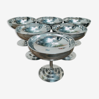 6 stainless steel standing dessert cups by Rémy letang