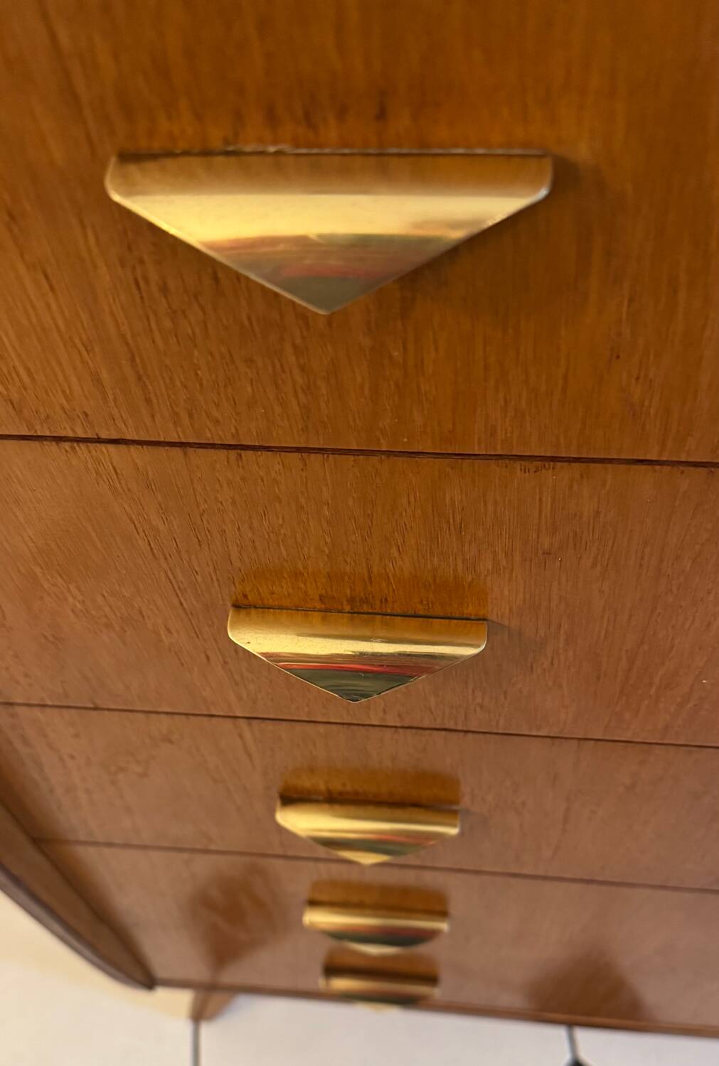 Vintage chest of drawers with compass feet