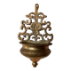 19th century antique holy water font brass bronze IHS