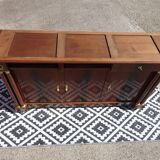 Flamed mahogany enfilade with sea green marble in Empire style.